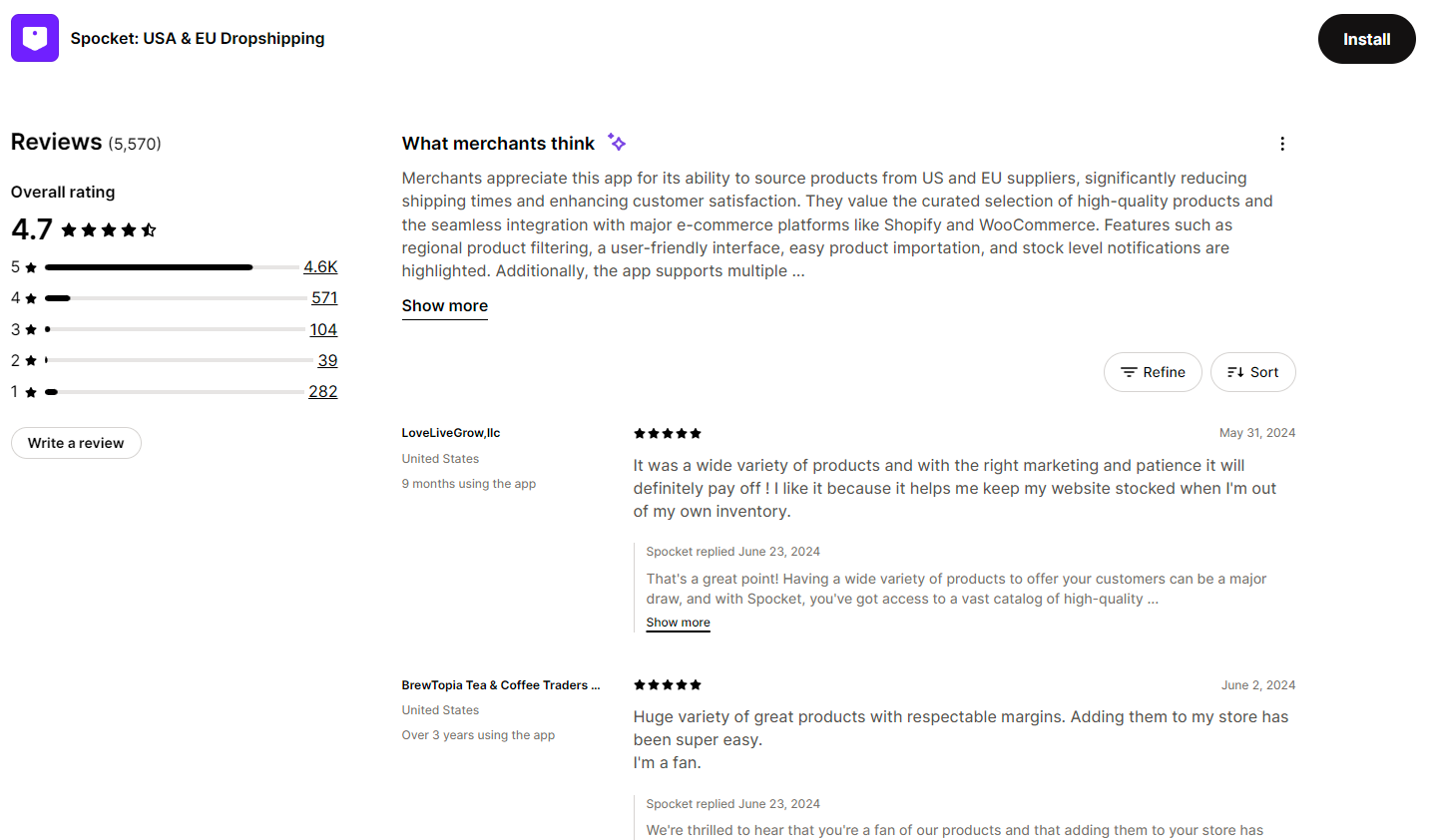 Spocket User Reviews & Testimonials